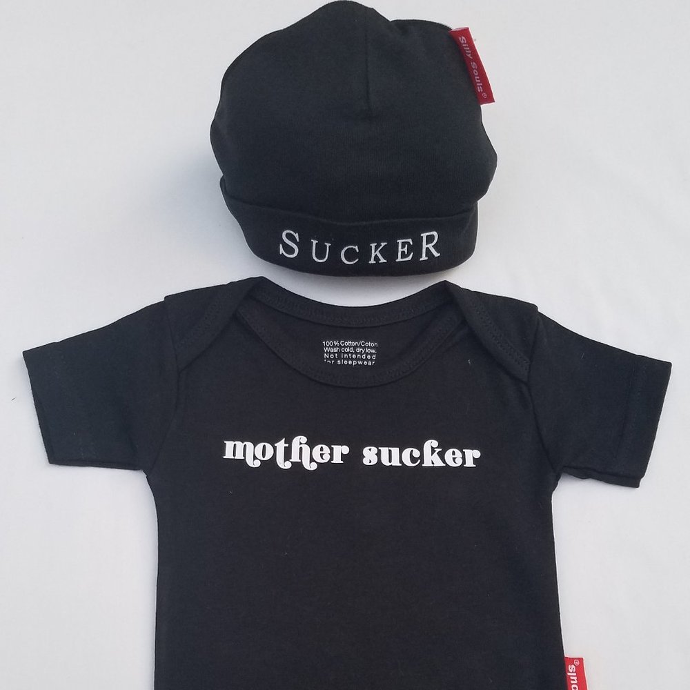 Silly Souls Mother Sucker Onsie & Beanie Set